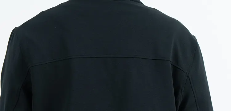 Black Full-Zip Track Jacket with Shoulder and Back Panels