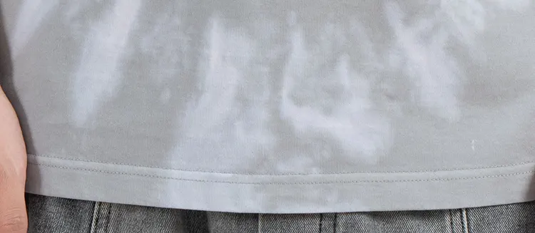 Relaxed Grey Crew Neck T-Shirt with Spiral Tie-Dye Effect